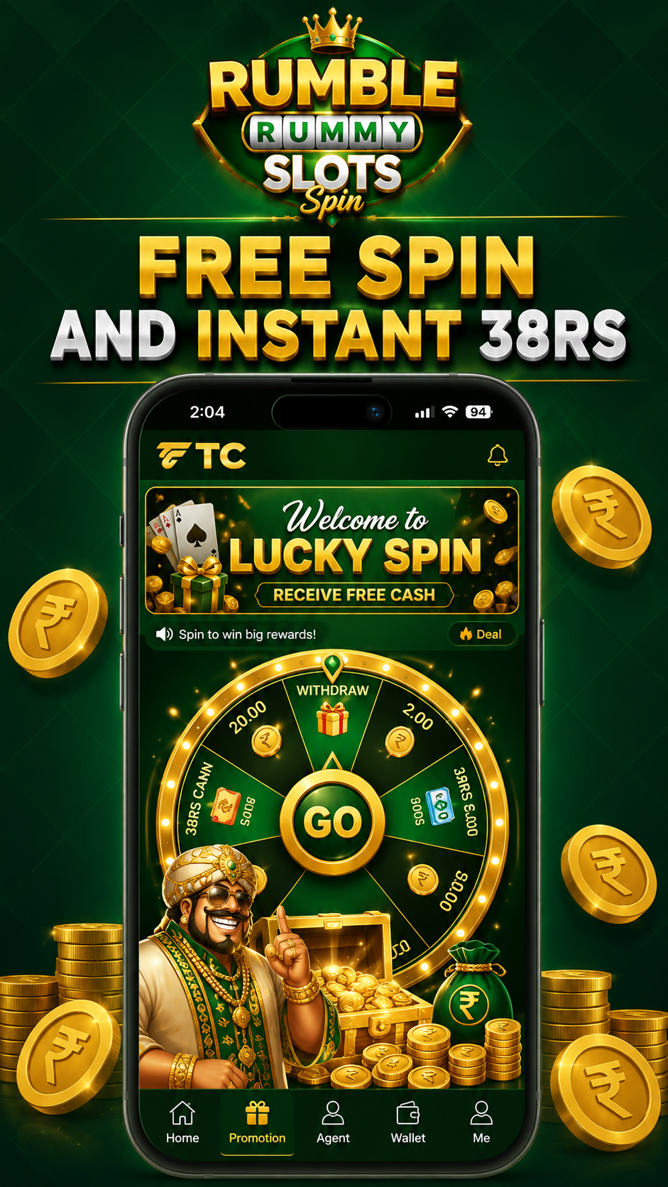 Rumble Rummy Free Spin
